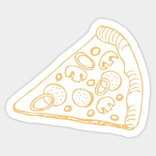 Mushroom Pepperoni Pizza Outline Sticker